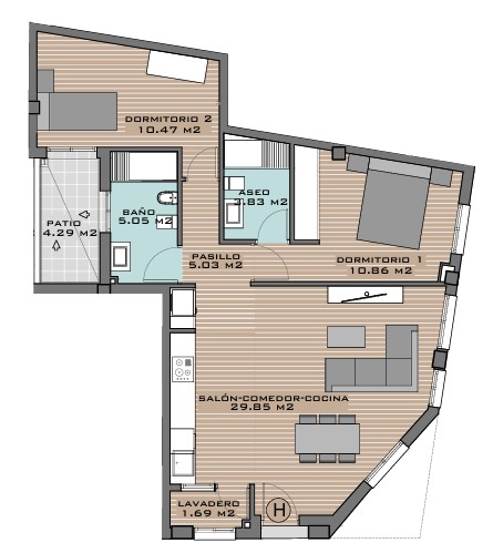 Image No.21-2 Bed Property for sale