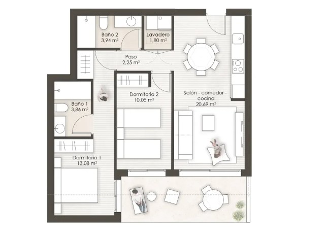 Image No.10-2 Bed Apartment for sale