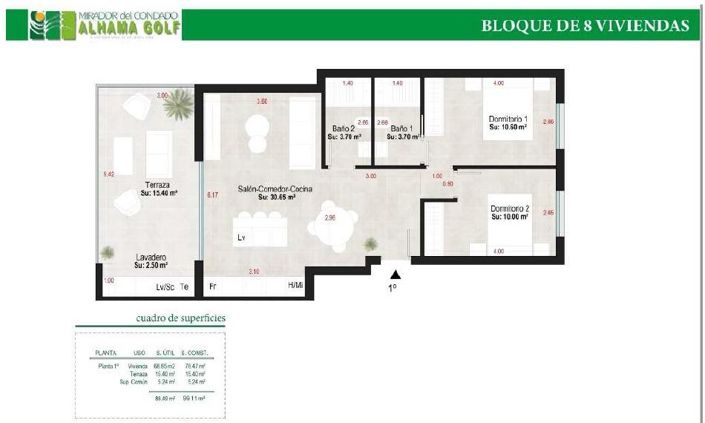 Image No.10-Appartement de 2 chambres à vendre à Alhama de Murcia