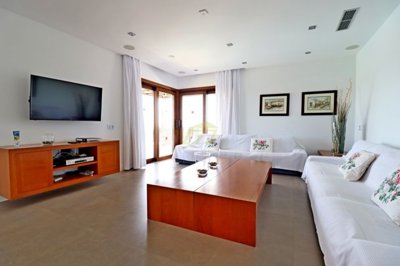 Luxury designer villa with 4 bedrooms, 4 bathrooms, games room, private heated pool and jacuzzi with sea views