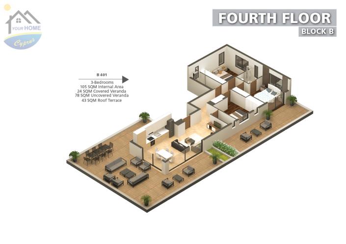 Image No.21-Appartement de 3 chambres à vendre à Dromolaxia