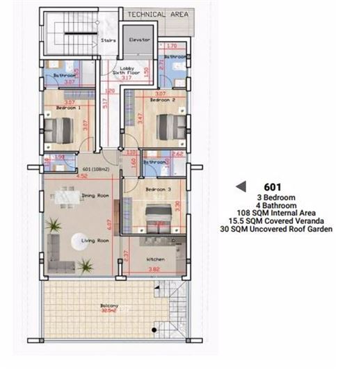 Image No.7-3 Bed Apartment for sale