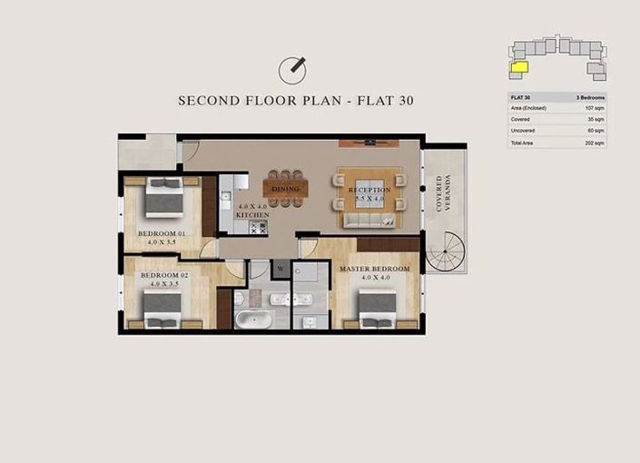 Image No.12-3 Bed Apartment for sale