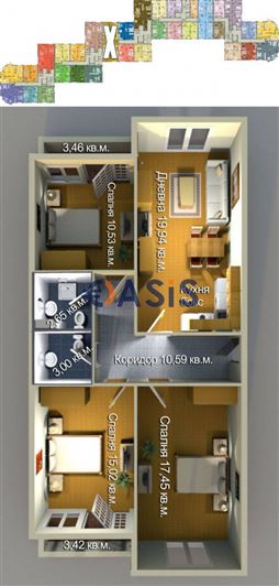 Image No.1-Appartement de 3 chambres à vendre à Burgas