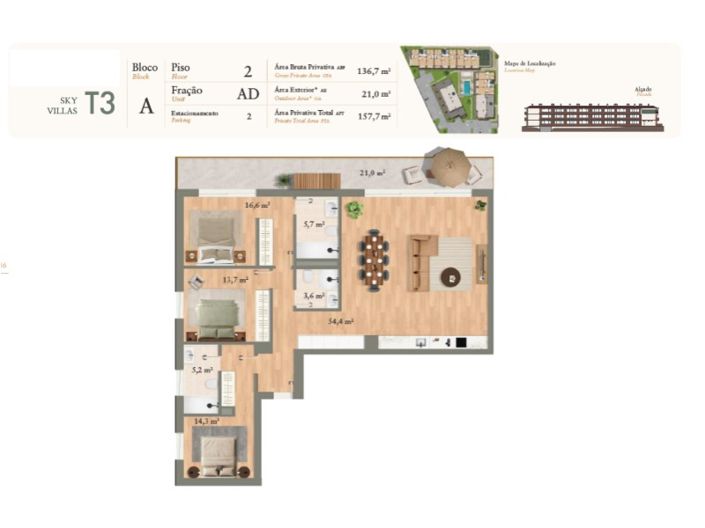Image No.22-3 Bed Apartment for sale