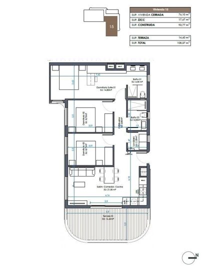 Image No.13-3 Bed Apartment for sale