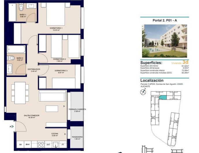 Image No.12-3 Bed Apartment for sale