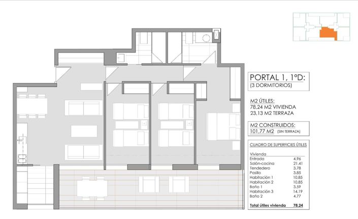 Image No.18-3 Bed Apartment for sale