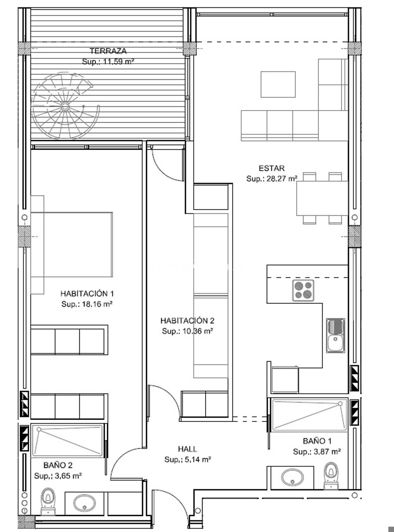 Image No.26-Penthouse de 2 chambres à vendre à Playa San Juan