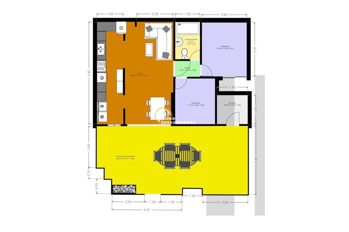 Image No.12-Bungalow de 2 chambres à vendre à Cabo Roig