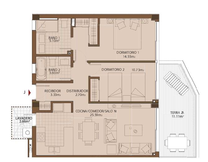 Image No.2-2 Bed Apartment for sale