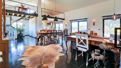 open plan living, dining, kitchen