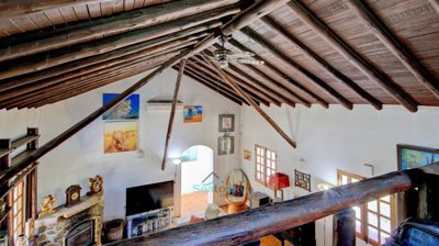 vaulted wooden ceiling with exposed beams