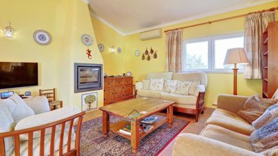 lounge area with fireplace