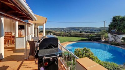overlooking the pool and garden