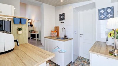 kitchen with wood worktops