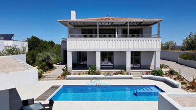 recently built villa and pool