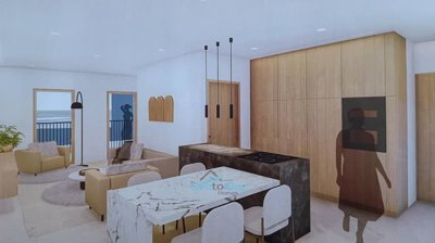 open plan living space and kitchen