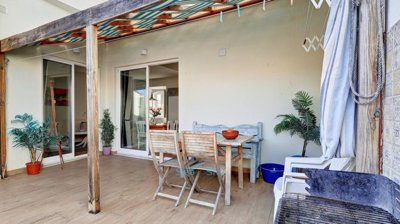 shaded terrace