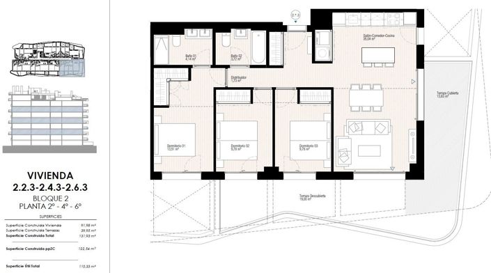 Image No.18-3 Bed Apartment for sale