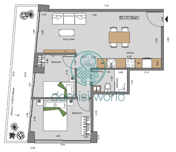 Image No.6-2 Bed Apartment for sale