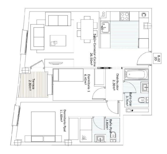 Image No.6-2 Bed Apartment for sale