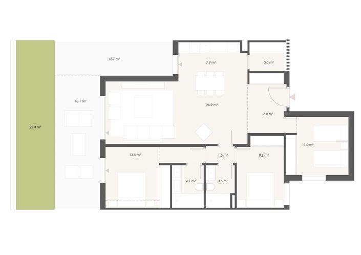 Image No.15-3 Bed Apartment for sale