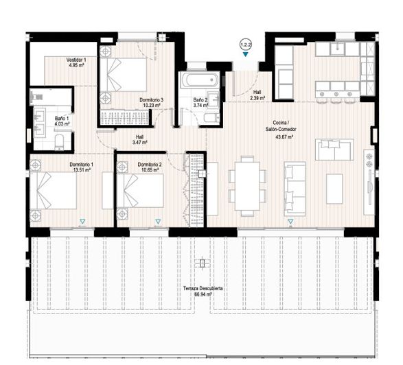 Image No.19-3 Bed Apartment for sale