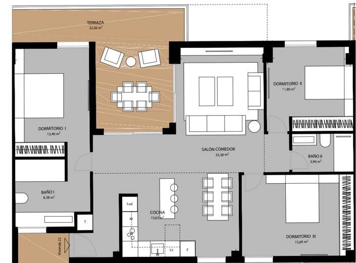 Image No.17-3 Bed Apartment for sale