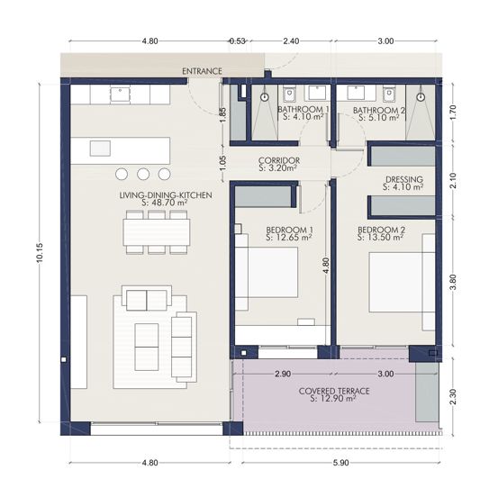 Image No.45-2 Bed Apartment for sale