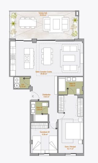 Image No.44-2 Bed Apartment for sale