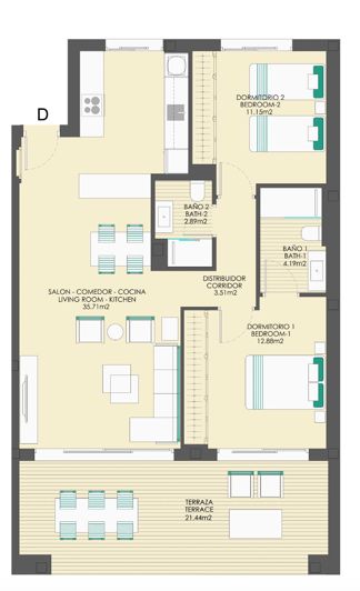 Image No.18-2 Bed Apartment for sale