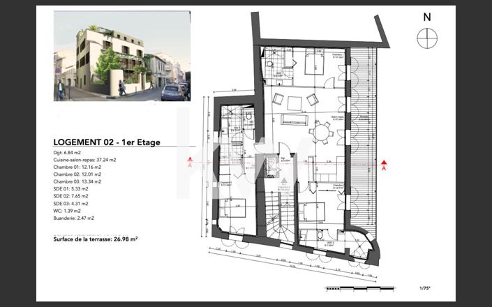 Image No.1-Appartement de 3 chambres à vendre à Nîmes