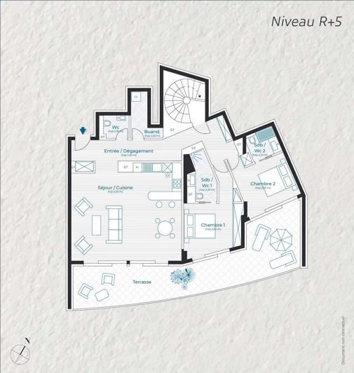 Image No.3-Appartement de 2 chambres à vendre à Cannes