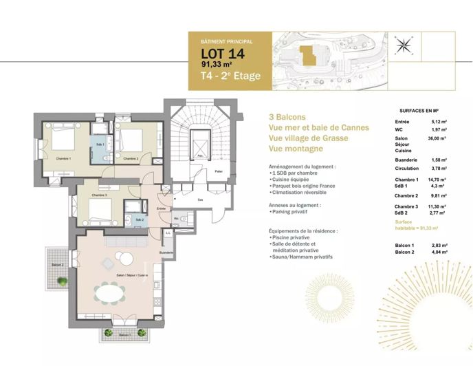 Image No.4-Appartement de 3 chambres à vendre à Grasse