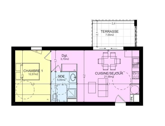 Image No.4-Appartement de 1 chambre à vendre à Valbonne