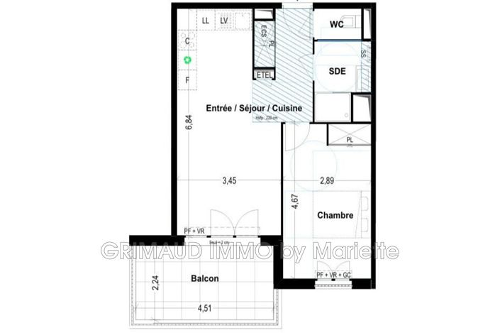 Image No.2-Appartement de 1 chambre à vendre à Cogolin