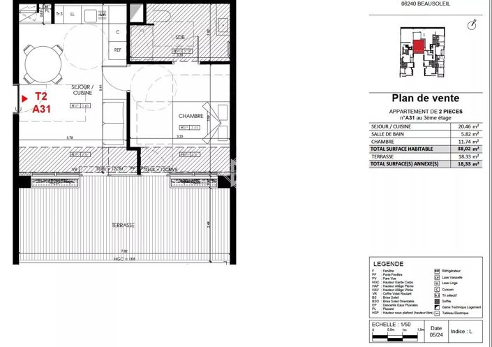 Image No.5-Appartement de 1 chambre à vendre à Beausoleil