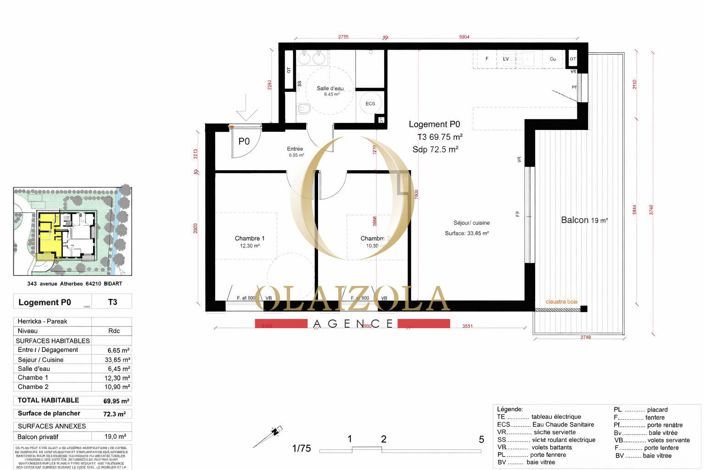 Image No.2-Appartement de 2 chambres à vendre à Bidart