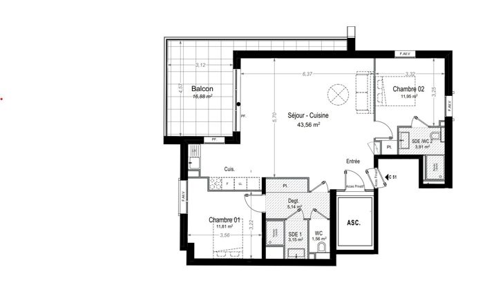 Image No.5-Appartement de 2 chambres à vendre à Juan-les-Pins