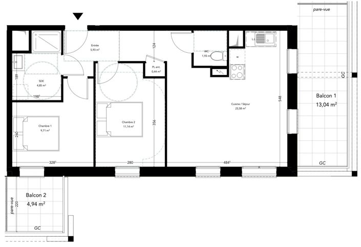 Image No.3-Appartement de 2 chambres à vendre à Pléneuf-Val-André