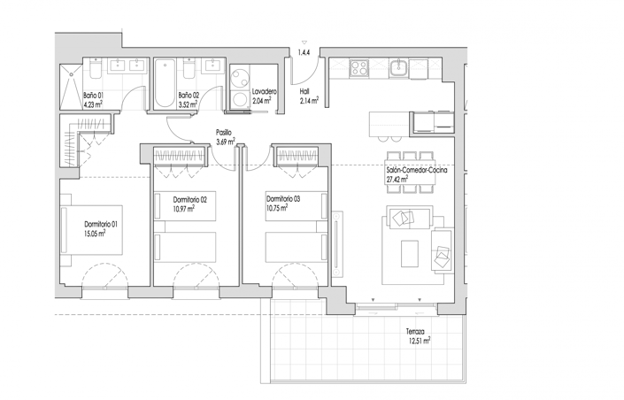 Image No.13-3 Bed Penthouse for sale