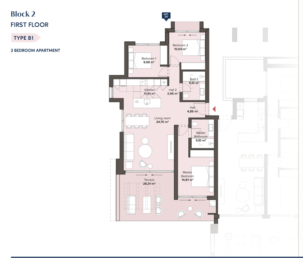 Image No.20-3 Bed Apartment for sale