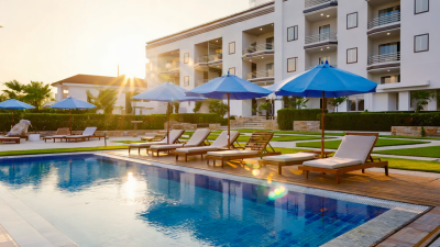 Gen4--warm-video-with-a-beautiful-view-of-the-sun-reflect-on-the-pool-and-ligh-s-vivid-cool--4395443