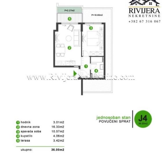 Image No.2-Appartement de 1 chambre à vendre à Mrcevac