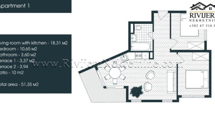 Image No.8-Appartement de 1 chambre à vendre à Donja Lastva