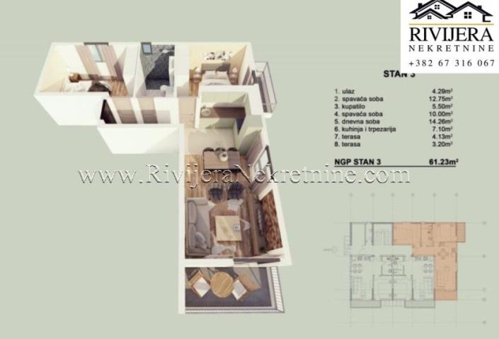 Image No.4-Appartement de 2 chambres à vendre à Kotor