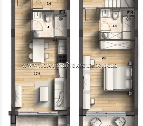 Image No.9-Appartement de 2 chambres à vendre à Tivat