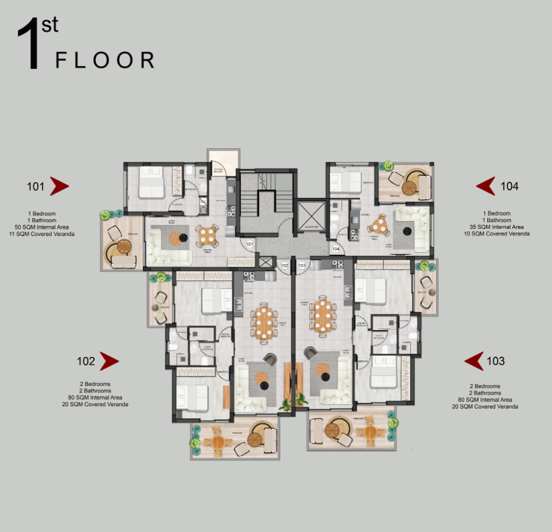 Image No.2-Appartement de 2 chambres à vendre à Agios Athanasios