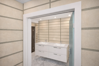 Modern-bathroom-with-double-vanity